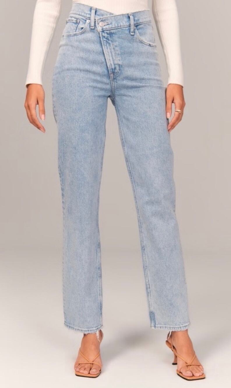 Abercrombie & Fitch Women’s The Dad High Rise Jeans Crossover size 28/6 - Picture 1 of 4